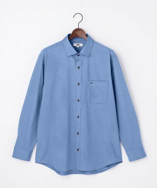 JOSEPH ABBOUD / ジョセフ アブード シャツ・ブラウス | 【キングサイズ・イージーケアなジャージー素材・ストレッチ】コンパクトジャージーシャツ（ブルー系）