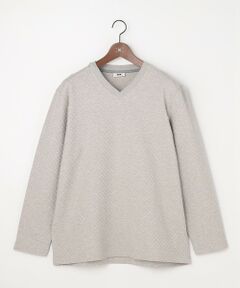 JOSEPH ABBOUD / ジョセフ アブード カットソー | 【キングサイズ・上質な肌触りと美しい光沢感 】ブロックリンクス 長袖Ｔシャツ　26SSモデル