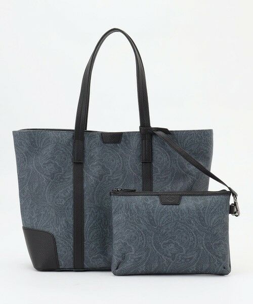 JOSEPH ABBOUD / ジョセフ アブード トートバッグ | 【軽量/バッグINバッグ付き】ペイズリージャカードトート（ネイビー系）