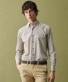 JOSEPH ABBOUD / ジョセフ アブード シャツ・ブラウス | 【キングサイズ・オーガニックコットン・日本素材】ジオメトリックパターンプリントシャツ　26SSモデル