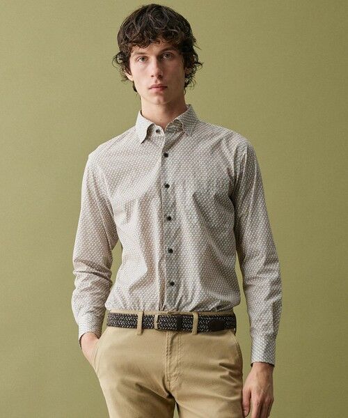JOSEPH ABBOUD / ジョセフ アブード シャツ・ブラウス | 【キングサイズ・オーガニックコットン・日本素材】ジオメトリックパターンプリントシャツ　26SSモデル | 詳細8