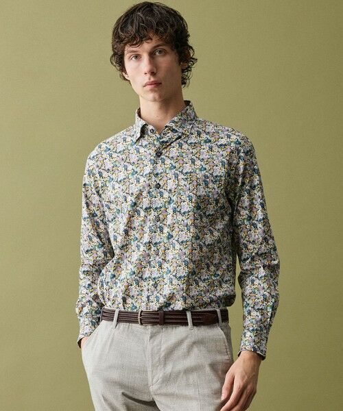 JOSEPH ABBOUD / ジョセフ アブード シャツ・ブラウス | 【キングサイズ・英国・リバティ社】リバティプリントシャツ（ネイビー系6）