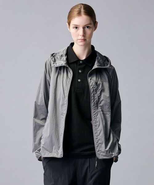 JOSEPH ABBOUD / ジョセフ アブード ナイロンジャケット | 【軽量/ECO撥水/ポケッタブル】ヴィンテージナイロンシャンブレーパーカー(ライトグレー系)