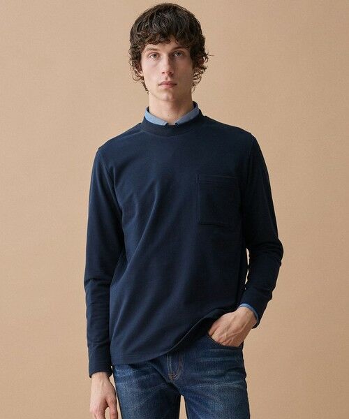 JOSEPH ABBOUD / ジョセフ アブード カットソー | 【JAPANファブリック・日本縫製・なめらか】ミニ裏毛 カットソー（ネイビー系）