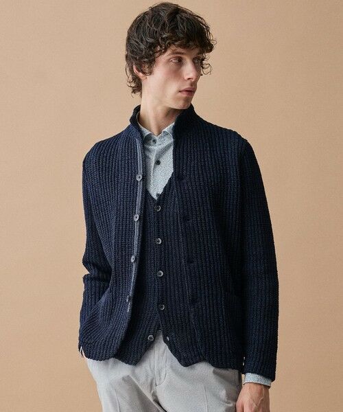 JOSEPH ABBOUD / ジョセフ アブード ベスト | 【キングサイズ・エコ素材和紙使用・日本素材】和紙杢メッシュクルーネック ニットジレ | 詳細3