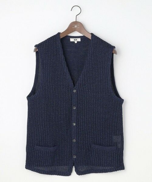 JOSEPH ABBOUD / ジョセフ アブード ベスト | 【キングサイズ・エコ素材和紙使用・日本素材】和紙杢メッシュクルーネック ニットジレ | 詳細4