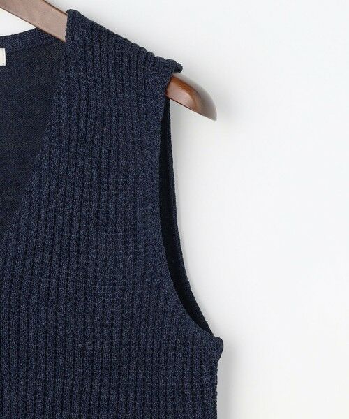 JOSEPH ABBOUD / ジョセフ アブード ベスト | 【キングサイズ・エコ素材和紙使用・日本素材】和紙杢メッシュクルーネック ニットジレ | 詳細7
