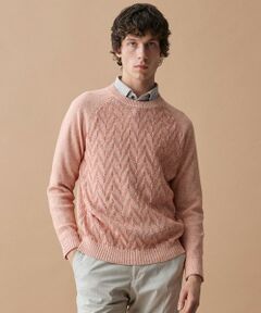 JOSEPH ABBOUD / ジョセフ アブード ニット・セーター | 【キングサイズ・エコ素材和紙使用・日本素材】和紙杢メッシュクルーネック ニット