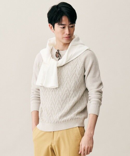JOSEPH ABBOUD / ジョセフ アブード ニット・セーター | 【エコ素材和紙使用・日本素材】和紙杢メッシュクルーネック ニット | 詳細2