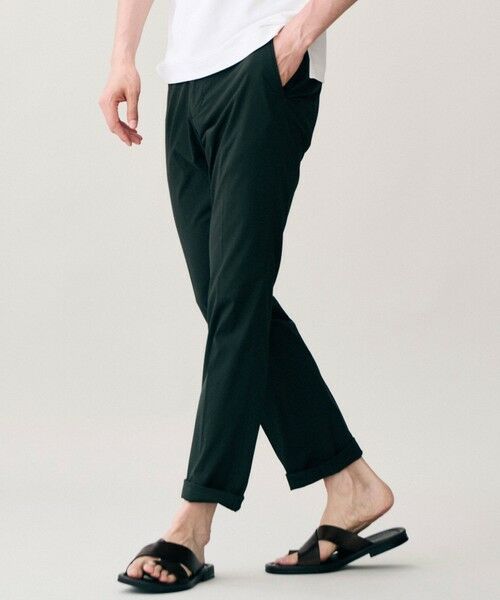 JOSEPH ABBOUD / ジョセフ アブード その他パンツ | 【ウエストも伸びる夏パンツ!/ストレッチ/軽量/Eco撥水/オーガニックコットン使用】マイクロピケストレッチ パンツ(ダークグリーン系)