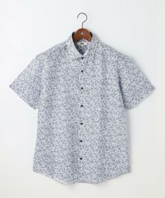 JOSEPH ABBOUD / ジョセフ アブード シャツ・ブラウス | 【キングサイズ・清涼・リネンブレンド】コットンリネン ボイルフラワープリント 半袖シャツ