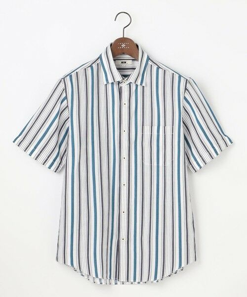 JOSEPH ABBOUD / ジョセフ アブード シャツ・ブラウス | 【キングサイズ・サステイナブル・JAPANファブリック】ソアロンストライプ シャツ（ネイビー系1）
