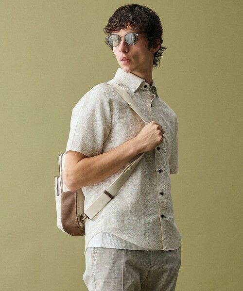 JOSEPH ABBOUD / ジョセフ アブード シャツ・ブラウス | 【清涼・リネンブレンド】コットンリネン ボイルフラワープリント 半袖シャツ | 詳細1