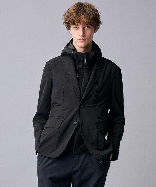 JOSEPH ABBOUD / ジョセフ アブード テーラードジャケット | 【ストレッチ/ソフト/ECO撥水】ストレッチダブルフェイスアクティブ ジャケット（ブラック系）