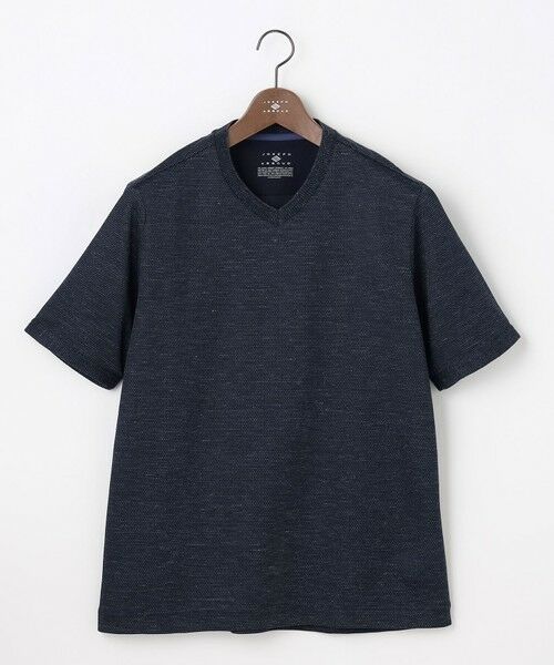 JOSEPH ABBOUD / ジョセフ アブード カットソー | 【キングサイズ・フランス産リネン×尾州の技術・清涼感】ノルマンディリネントップジャージー Vネック Tシャツ | 詳細4