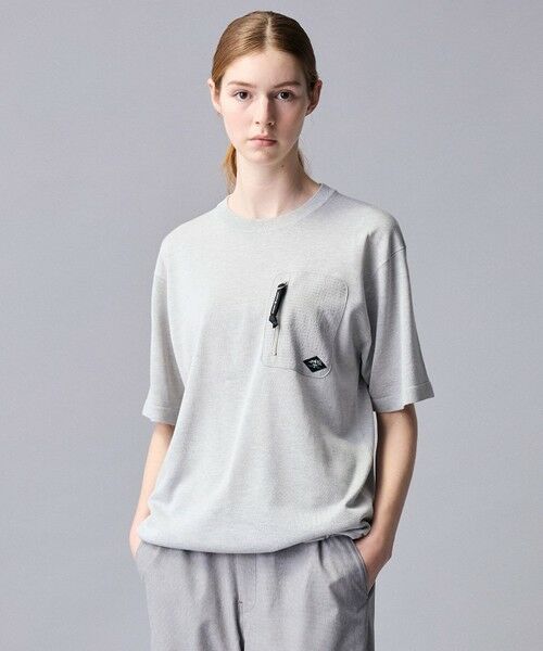 JOSEPH ABBOUD / ジョセフ アブード ニット・セーター | 【サステイナブル】オーガニックコットンアセテート ニットＴシャツ（ライトグレー系）