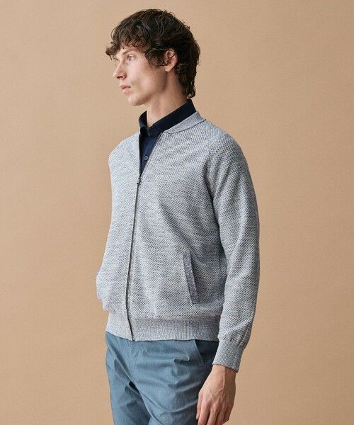 JOSEPH ABBOUD / ジョセフ アブード カーディガン・ボレロ | 【キングサイズ・イタリア糸×エコ素材・通気性・軽量】スラブギマ×和紙 ニット ブルゾン | 詳細5