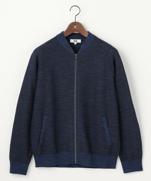 JOSEPH ABBOUD / ジョセフ アブード カーディガン・ボレロ | 【キングサイズ・イタリア糸×エコ素材・通気性・軽量】スラブギマ×和紙 ニット ブルゾン（ネイビー系）