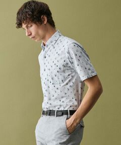 JOSEPH ABBOUD / ジョセフ アブード シャツ・ブラウス | 【キングサイズ・ジャージー素材・ストレッチ・イージーケア】コンパクトジャージープリント シャツ