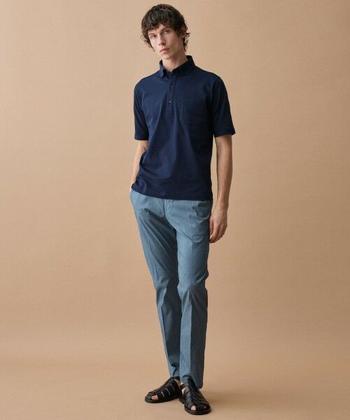 JOSEPH ABBOUD / ジョセフ アブード ポロシャツ | 【キングサイズ・オーガニックコットン使用・JAPANファブリック】ミニ千鳥サッカー ポロシャツ | 詳細2