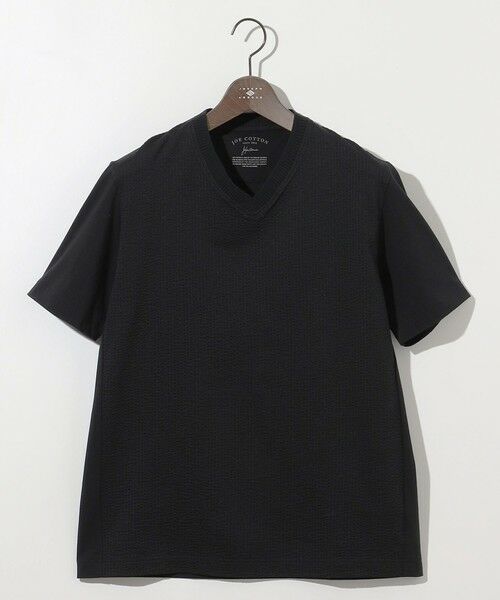 JOSEPH ABBOUD / ジョセフ アブード カットソー | 【オーガニックコットン使用・日本製】JOEコットンサッカー Vネック Tシャツ（ブラック系）