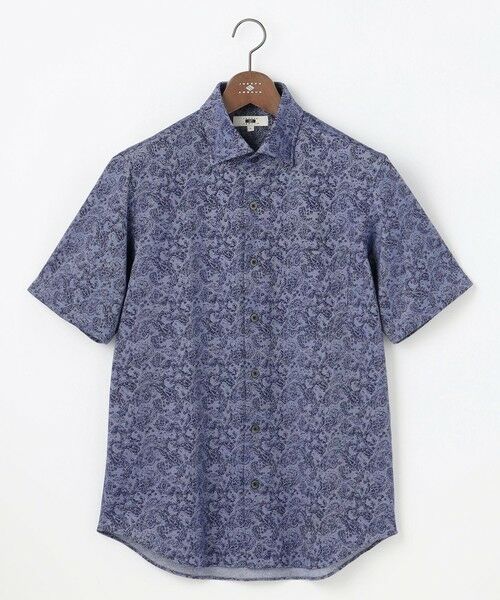 JOSEPH ABBOUD / ジョセフ アブード シャツ・ブラウス | 【日本製ジャージー使用・清涼感・イージーケア】シャンブレー ペイズリープリント シャツ | 詳細14