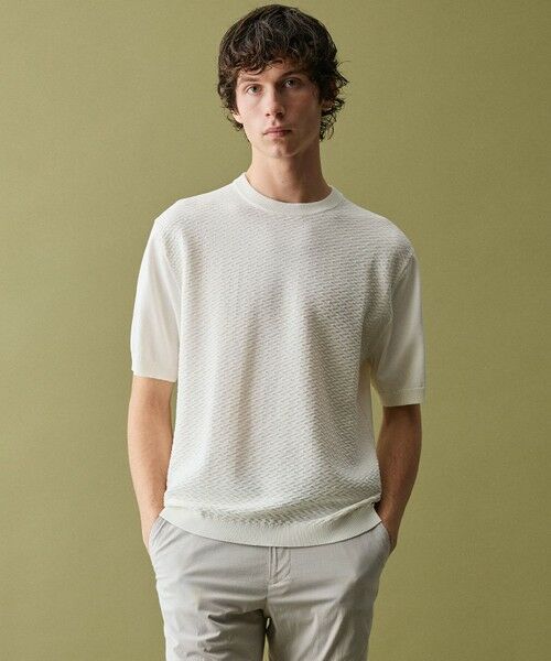 JOSEPH ABBOUD / ジョセフ アブード ニット・セーター | 【サステイナブル・オーガニックコットン使用】オーガニッククール ニット Tシャツ（ホワイト系）