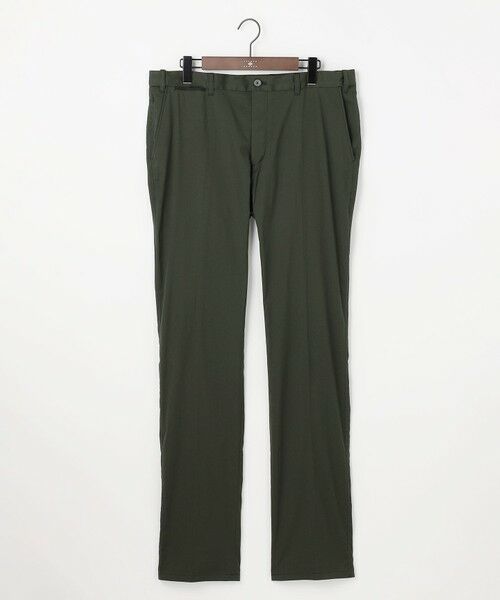 JOSEPH ABBOUD / ジョセフ アブード その他パンツ | 【キングサイズ・ウエストも伸びる夏パンツ!/ストレッチ/軽量/Eco撥水/オーガニックコットン使用】マイクロピケストレッチ パンツ(ダークグリーン系)
