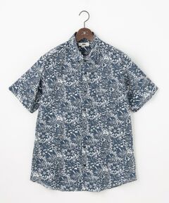 JOSEPH ABBOUD / ジョセフ アブード シャツ・ブラウス | 【キングサイズ・清涼・JAPANファブリック】ビッグリーフサッカープリント 半袖シャツ