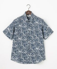 JOSEPH ABBOUD / ジョセフ アブード シャツ・ブラウス | 【清涼・JAPANファブリック】ビッグリーフサッカープリント 半袖シャツ