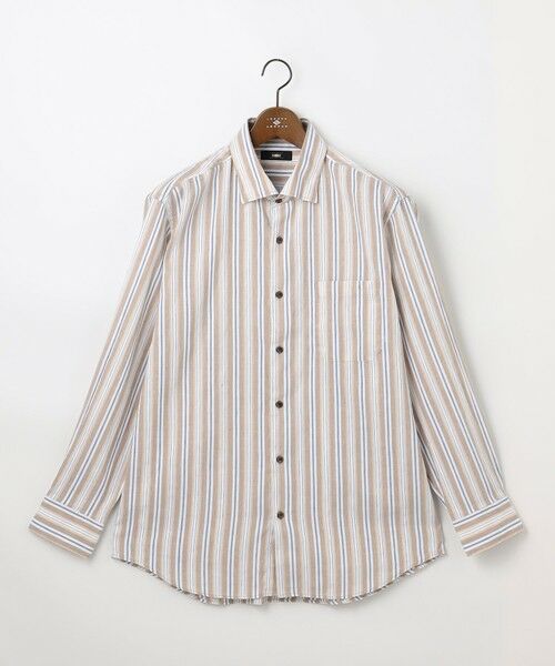 JOSEPH ABBOUD / ジョセフ アブード シャツ・ブラウス | 【キングサイズ・リネンブレンド】コットンリネン ボイルコード シャツ（ベージュ系1）