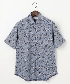 JOSEPH ABBOUD / ジョセフ アブード シャツ・ブラウス | 【キングサイズ・吸水速乾/ストレッチ/ノルマンディーリネン】リネンハニカム プリントジャージー シャツ