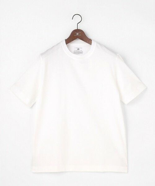 JOSEPH ABBOUD / ジョセフ アブード カットソー | 【オーガニックコットン使用・MADE IN JAPAN】千鳥ジャカード Tシャツ（ホワイト系）