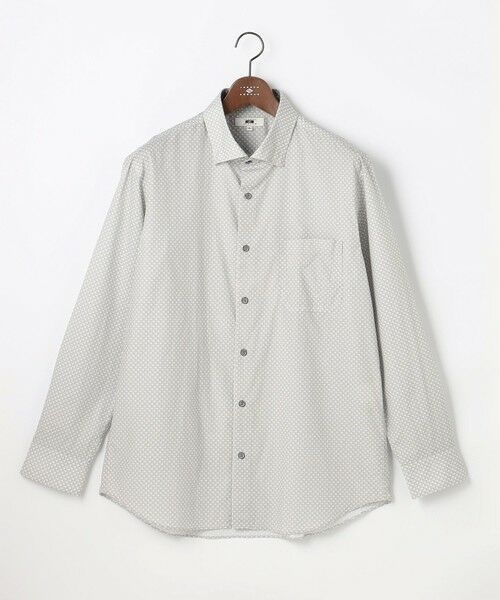 JOSEPH ABBOUD / ジョセフ アブード シャツ・ブラウス | 【キングサイズ・オーガニックコットン使用・JAPANファブリック】ジオメトリックプリントシャツ（ホワイト系5）