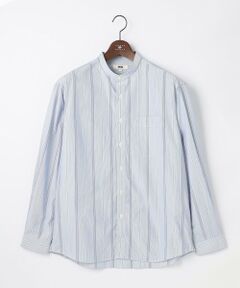 JOSEPH ABBOUD / ジョセフ アブード シャツ・ブラウス | 【シルクブレンド】シルクコットンストライプバンドカラー シャツ