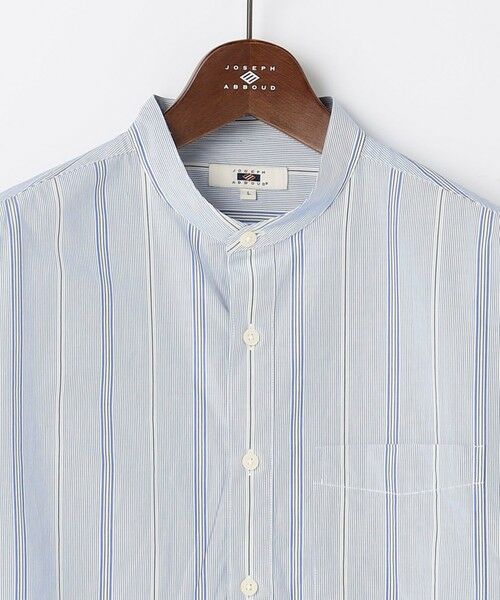 JOSEPH ABBOUD / ジョセフ アブード シャツ・ブラウス | 【シルクブレンド】シルクコットンストライプバンドカラー シャツ | 詳細2