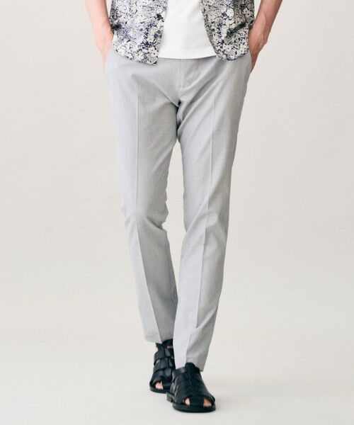 JOSEPH ABBOUD / ジョセフ アブード その他パンツ | 【ウエストも伸びる!オーガニックコットン使用】サマームリネ パンツ(ライトグレー系)