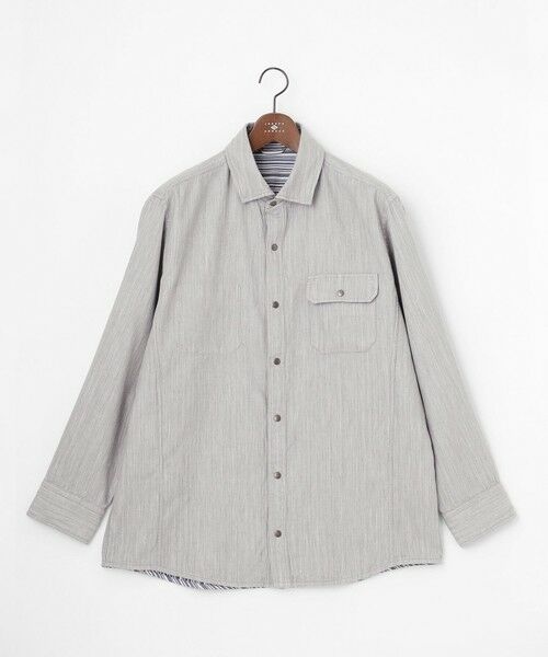 JOSEPH ABBOUD / ジョセフ アブード シャツ・ブラウス | 【キングサイズ・2WAY】リバーシブルシャツ（ライトグレー系）