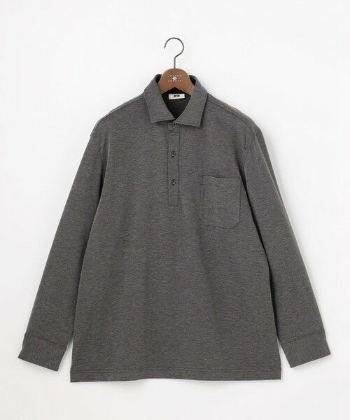 JOSEPH ABBOUD / ジョセフ アブード ポロシャツ | 【キングサイズ・ストレッチ/イージーケア】キャリーマンツイルジャカード ドレス ポロシャツ（グレー系）