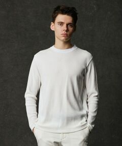 JOSEPH ABBOUD / ジョセフ アブード カットソー | 【キングサイズ・サスティナブル/MADE IN JAPAN/ストレッチ】ラフィーコットンワッフルクルーネックＴシャツ