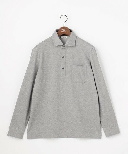 JOSEPH ABBOUD / ジョセフ アブード ポロシャツ | 【上質感/ストレッチ/イージーケア】キャリーマンツイルジャカード ドレス ポロシャツ（ライトグレー系）