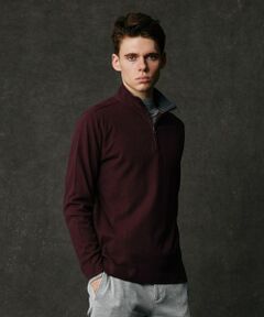 JOSEPH ABBOUD / ジョセフ アブード カットソー | 【上質感/ストレッチ/イージーケア】キャリーマンツイルジャカード ハーフジップ カットソー