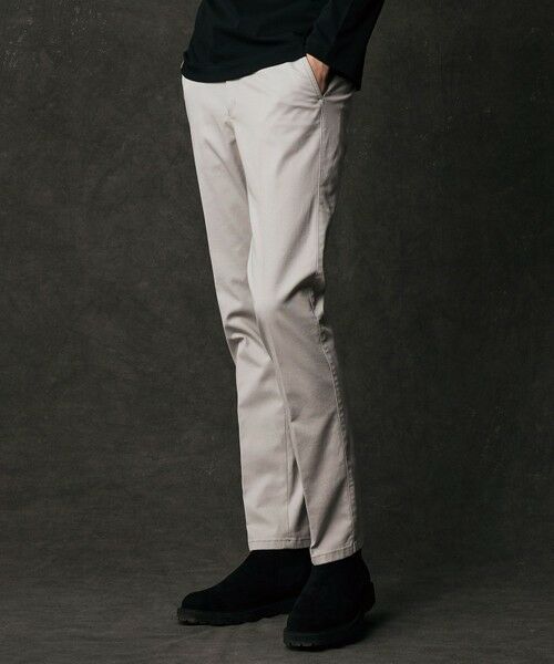 JOSEPH ABBOUD / ジョセフ アブード その他パンツ | 【キングサイズ・ウエストも伸びる!オーガニックコットン使用】オーガニックトリコチンストレッチ パンツ(ライトグレー系)