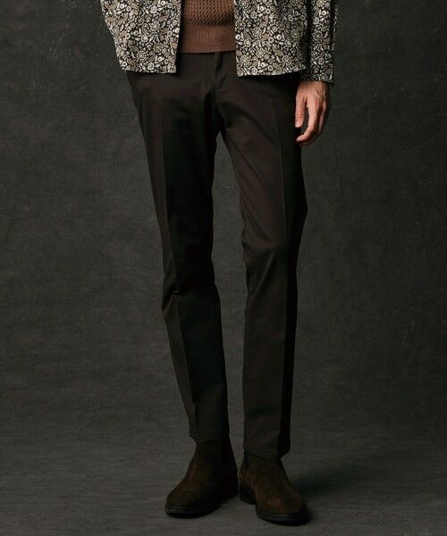 JOSEPH ABBOUD / ジョセフ アブード その他パンツ | 【キングサイズ・ウエストも伸びる!オーガニックコットン使用】オーガニックトリコチンストレッチ パンツ(ダークブラウン系)