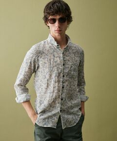 JOSEPH ABBOUD / ジョセフ アブード シャツ・ブラウス | 【キングサイズ・イタリア素材・麻100％】ビンテージフラワープリントシャツ
