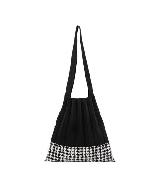 JOSEPH AND STACEY / ジョセフアンドステーシー トートバッグ | ラッキープリーツニット スコティッシュ ミックス (M) | 詳細2