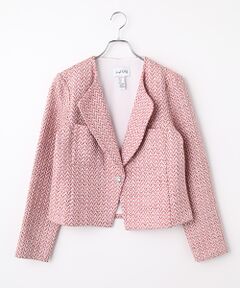 Joseph Ribkoff / ジョセフリブコフ ノーカラージャケット | No Coller  Tweed Jacket