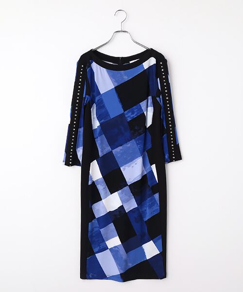 Joseph Ribkoff / ジョセフリブコフ ロング・マキシ丈ワンピース | Suds Dress（Black/Blue）