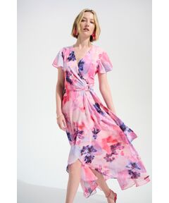 Joseph Ribkoff / ジョセフリブコフ ロング・マキシ丈ワンピース | Pink Flower Dress