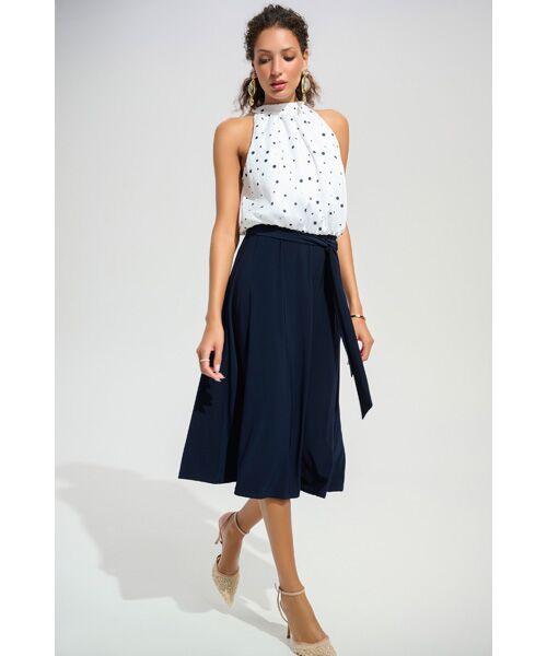 Joseph Ribkoff / ジョセフリブコフ ロング・マキシ丈ワンピース | Dot White Dress | 詳細1